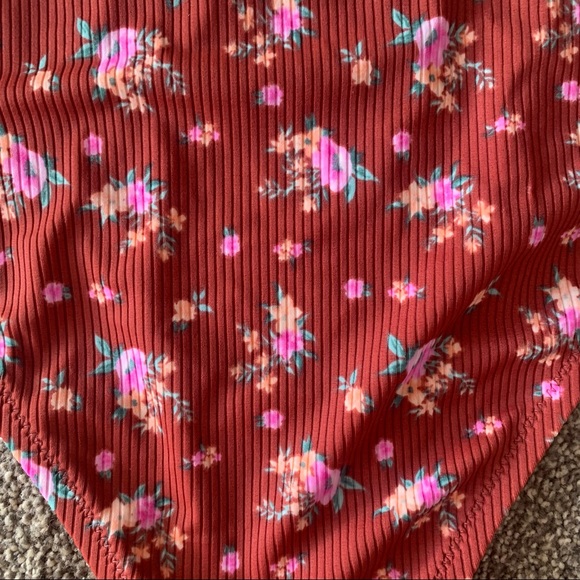 Shade & Shore Mahogany Floral Print Bikini Bottoms Size Large - Picture 5 of 6